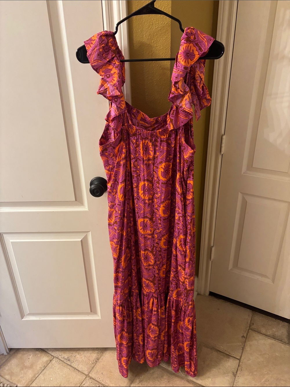 House of Harlow 1960 Purple and Orange Floral Maxi Dress - L - Picture 7 of 7